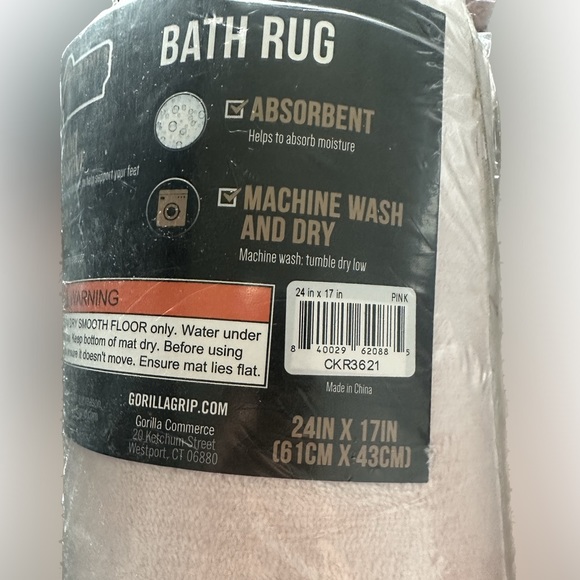 Gorilla Grip Memory Foam Bath Rug-Pink - Picture 3 of 3